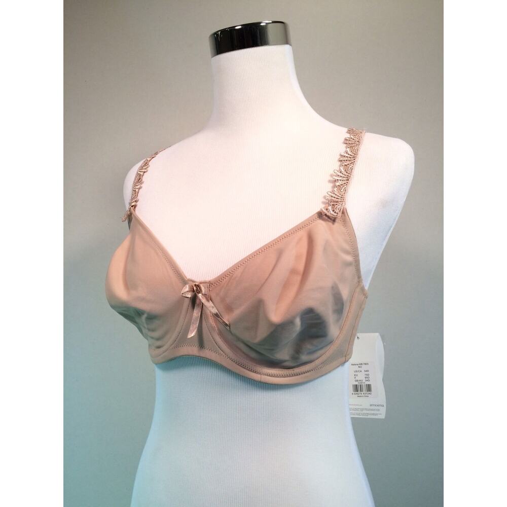 New Amoena Mia Mastectomy Bra Size 34D‎ Nude Helena Underwire Extras